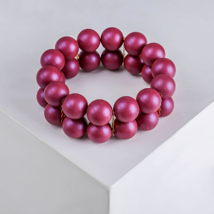 Браслет пластик "Настроение" 2 ряда, цвет бордовый