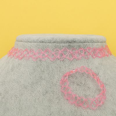 Набор 2 предмета: чокер, браслет "Классика", цвет малиновый