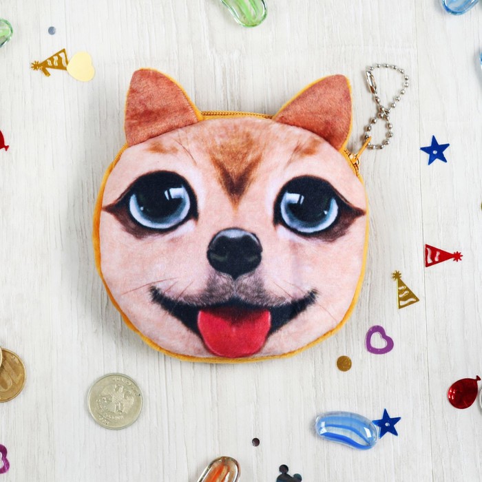 Кошелек " Большеглазый песик" с язычком