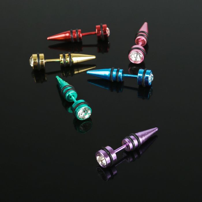 Пирсинг в ухо (трагус) "Шип", цвет микс, фас 12 шт