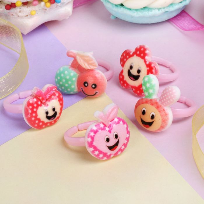 Кольцо детское "Выбражулька" веселые мордашки, цвет микс, форма микс, безразмерное