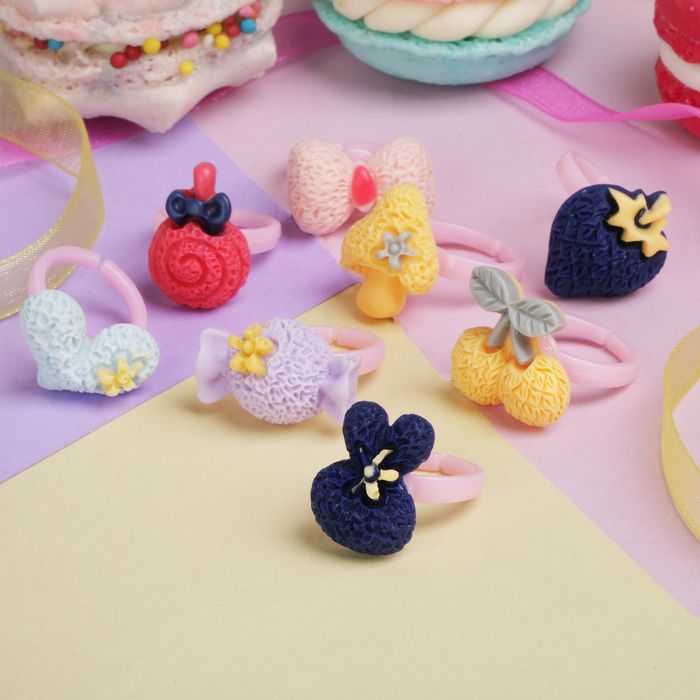 Кольцо детское "Выбражулька" нежность, цвет микс, форма микс, безразмерное