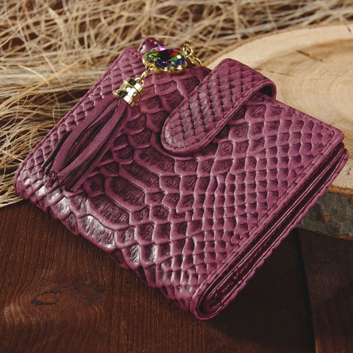 Кошелёк женский, 5 отделов, для карт, для монет, цвет фиолетовый