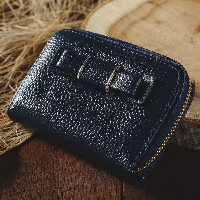 Кошелёк женский, 2 отдела, для монет, на молнии, цвет синий