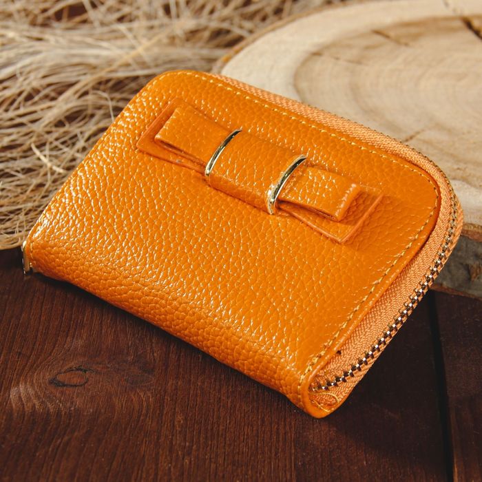 Кошелёк женский, 2 отдела, для монет, на молнии, цвет жёлтый