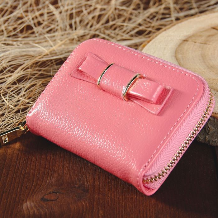 Кошелёк женский, 2 отдела, для монет, на молнии, цвет розовый