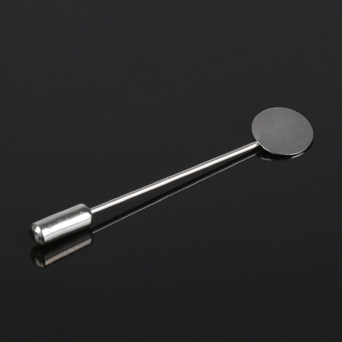 Основа для булавки L=5 см, площадка 1см (набор 5шт), цвет серебро