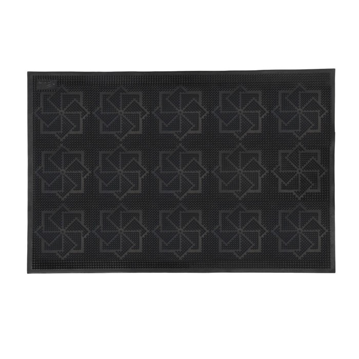 Коврик придверный, резиновый, цвет черный