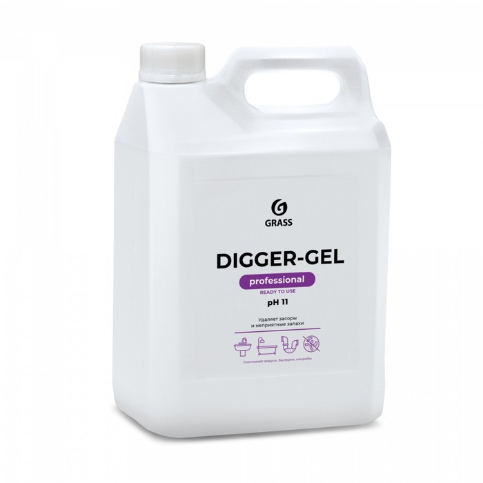 Средство для прочистки труб Grass Digger-Gel, гель, 5.3 л средство для прочистки труб grass digger gel 750 мл