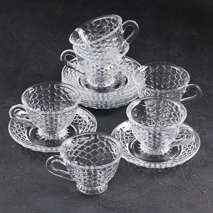 Сервиз чайный "Облака", 12 предметов: 6 чашек 160 мл, 6 блюдец