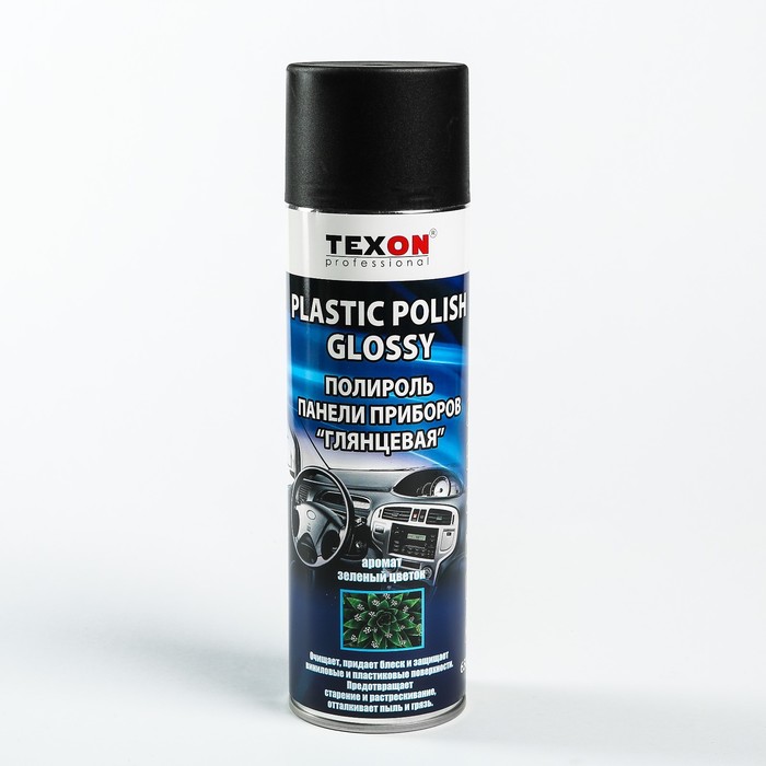 Полироль панели приборов "глянцевая" Texon Зелёный цветок, 650 мл, аэрозоль