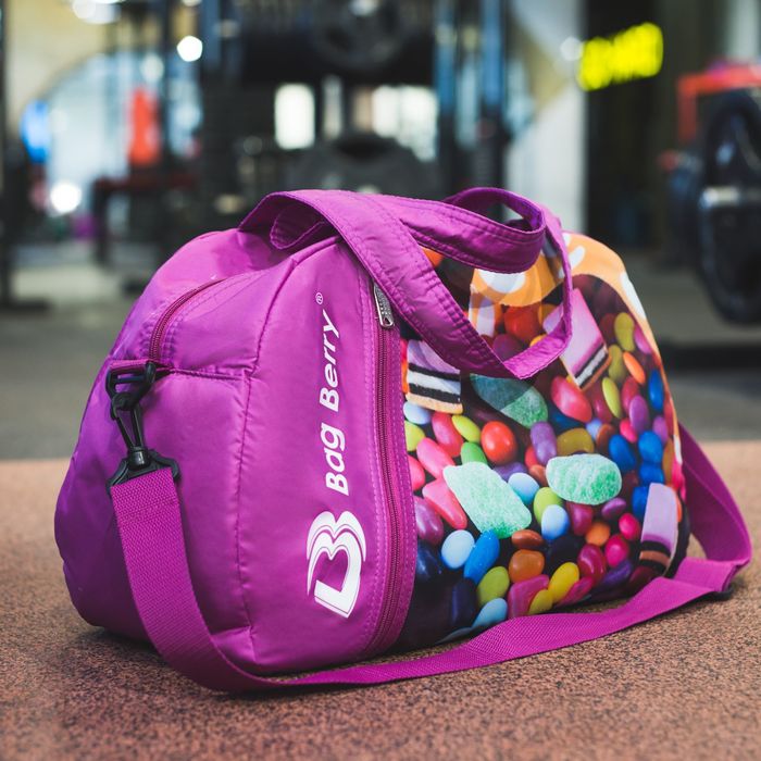 Сумка спортивная на молнии "Фитнес", 1 отдел, наружный карман, регулируемый ремень, цвет светло-фиолетовый