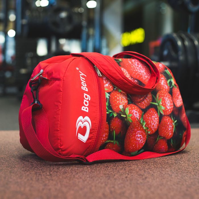 Сумка спортивная на молнии "Фитнес", 1 отдел, наружный карман, регулируемый ремень, цвет красный