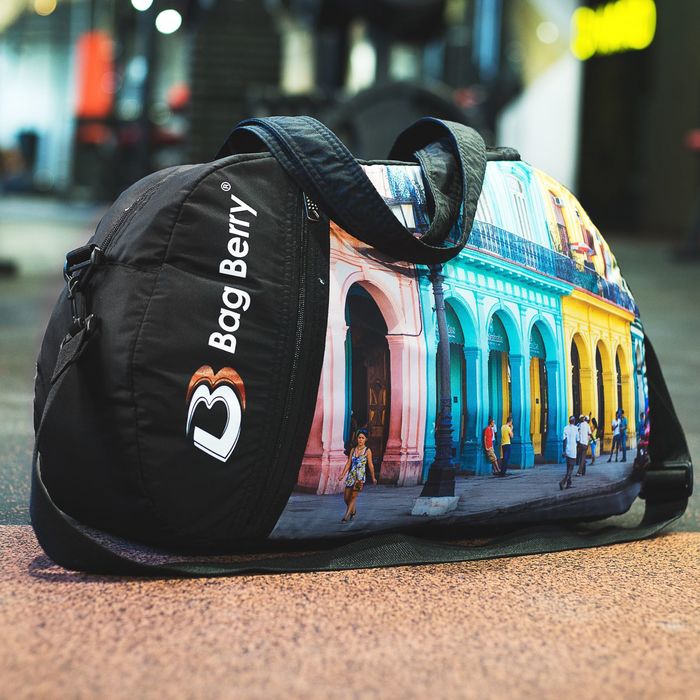 Сумка спорт "Фитнес", 50*18*30, отд на молнии, н/карман, регул ремень, Куба город