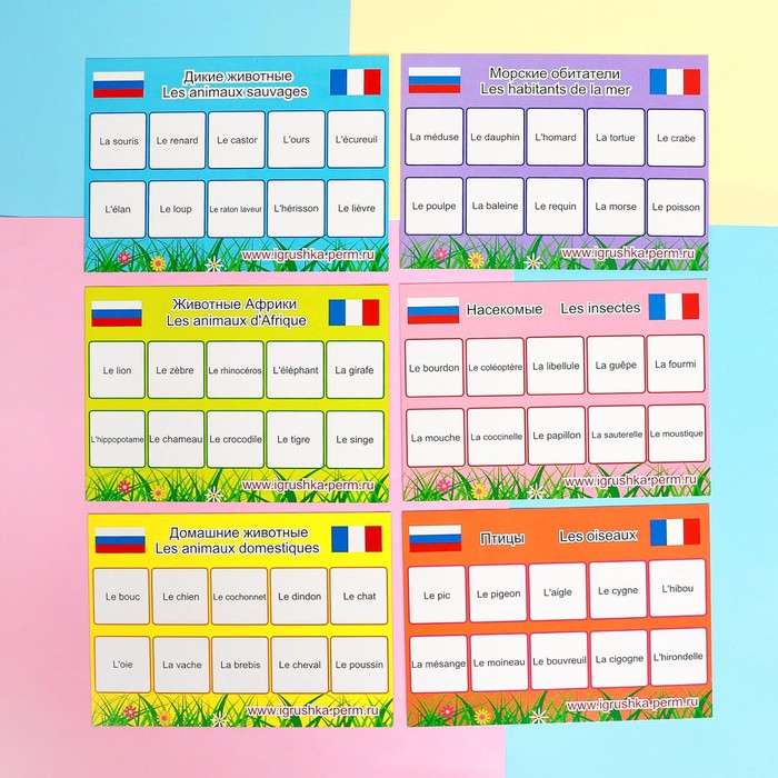 Лото "Живая планета", французский язык