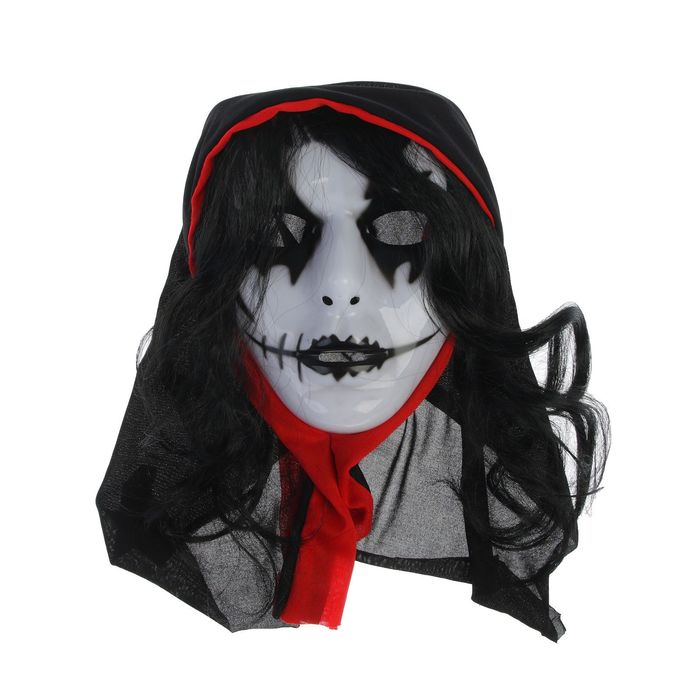 Карнавальная маска "Девушка" с волосами