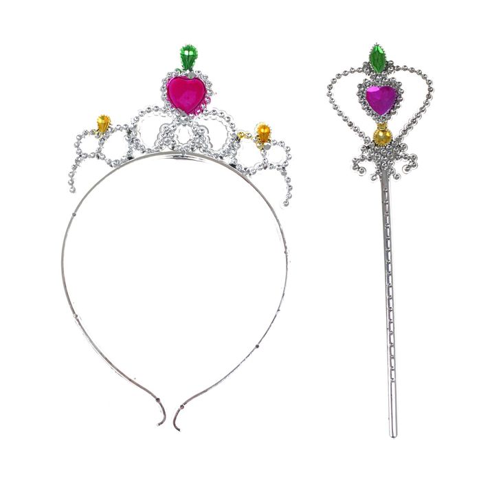 Карнавальный набор "Принцессы", 2 предмета: жезл, ободок