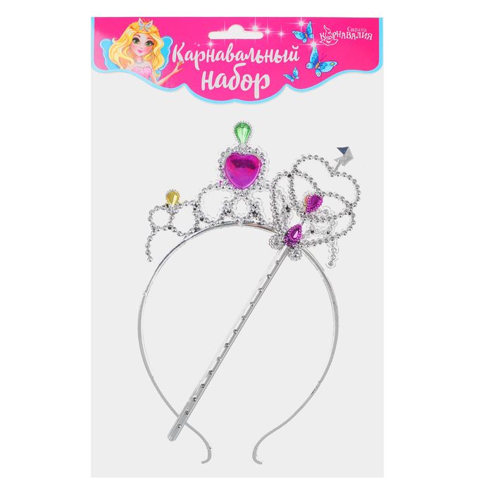 Карнавальный набор "Волшебнице" 2 предмета: жезл, ободок