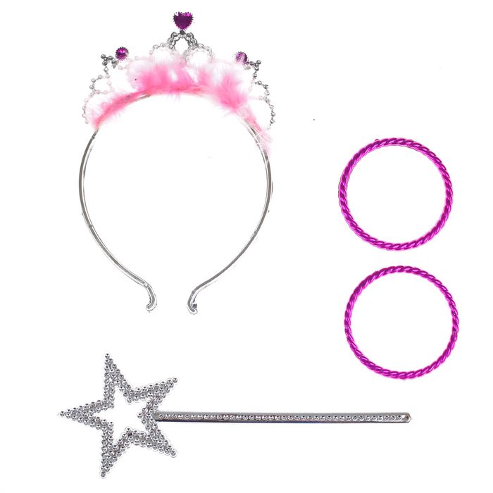 Карнавальный набор "Феи" 4 предмета: жезл, ободок, два браслета,