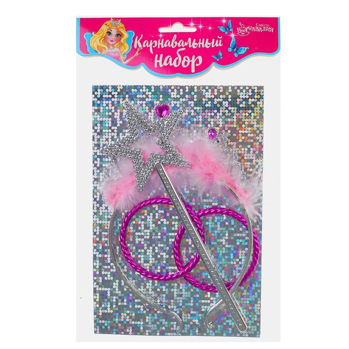 Карнавальный набор "Феи" 4 предмета: жезл, ободок, два браслета,