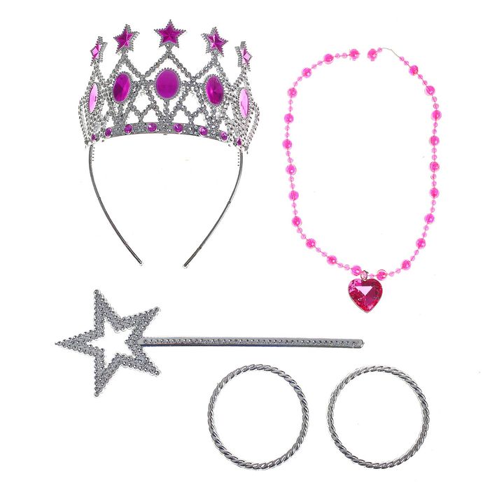 Карнавальный набор "Феи" 5 предметов: жезл, ободок, два браслета, бусы