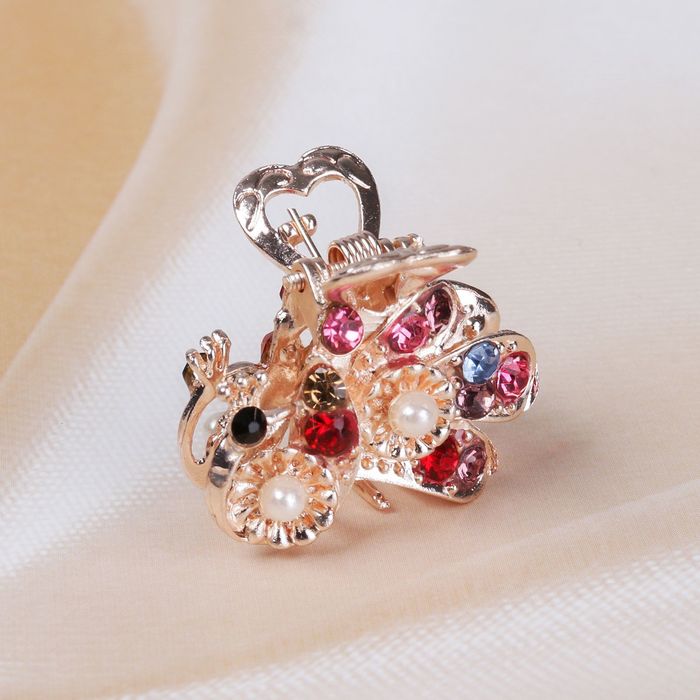 Краб для волос "Цветная жемчужина", жар-птица, микс