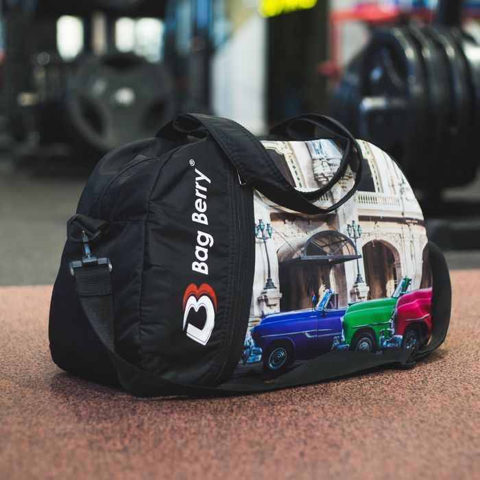 Сумка спорт "Фитнес", 50*18*30, отд на молнии, н/карман, регул ремень, Куба машины