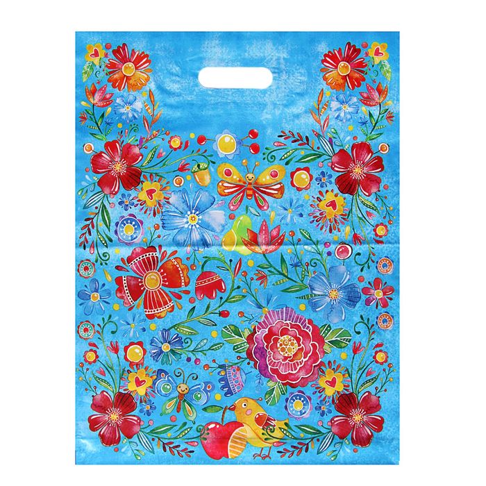 Пакет "Летний сад", полиэтиленовый с вырубной ручкой 36,5 х 48 см, 50 мкм