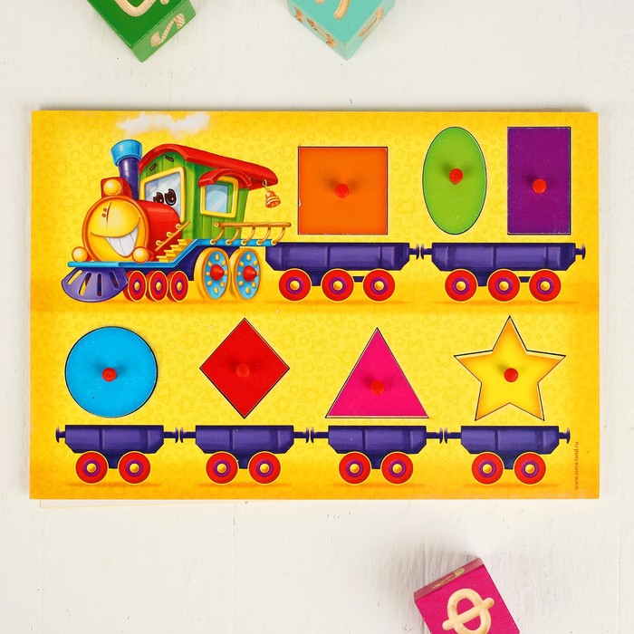 Рамка-вкладыш Монтессори "Паровозик", 7 элементов