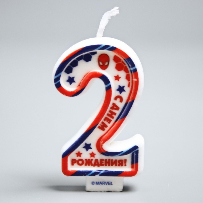 Свеча в торт 2 "С днем Рождения", Человек Паук