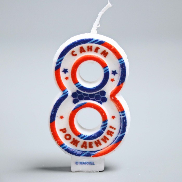 Свеча в торт 8 "С днем Рождения", Человек Паук