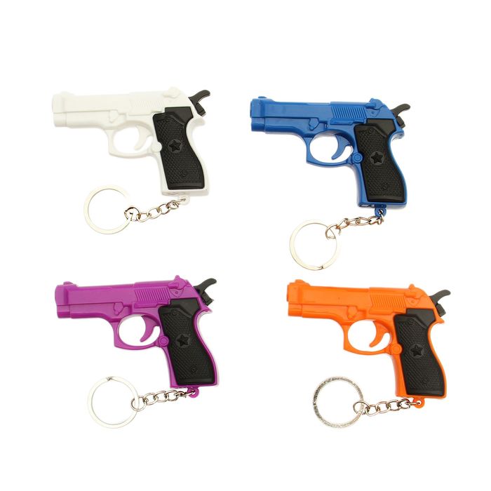 Фонарик лазер пластик "Яркий пистолет" МИКС 5х7,3х1,6 см