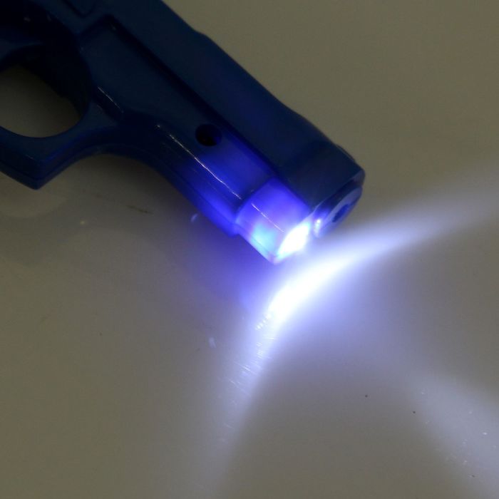 Фонарик лазер пластик "Яркий пистолет" МИКС 5х7,3х1,6 см