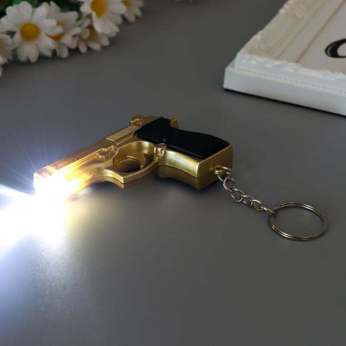 Фонарик лазер пластик "Пистолет" МИКС 6х8х1,6 см