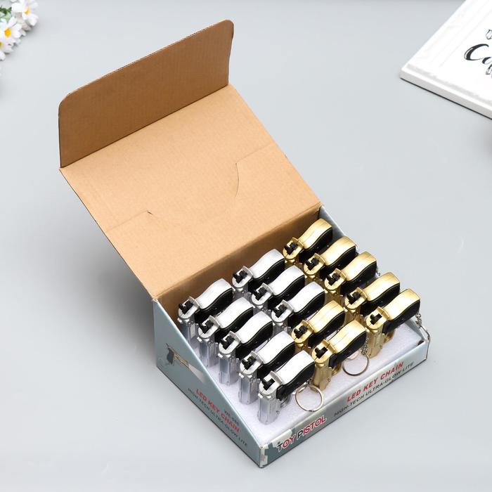 Фонарик лазер пластик "Пистолет" МИКС 6х8х1,6 см