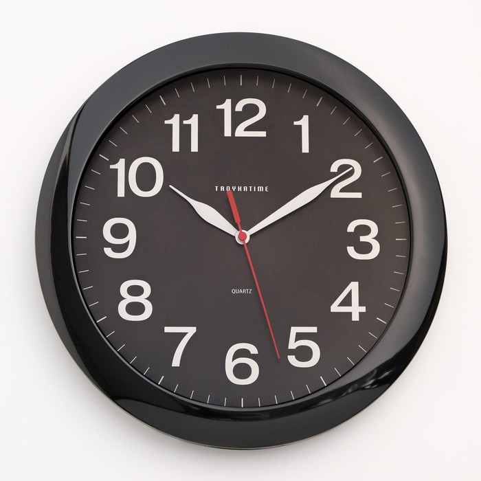 Часы настенные, серия: Классика, d=29 см, черный обод часы настенные серия классика рубин d 23 см песочный обод