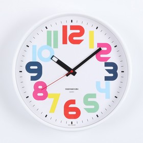 Часы настенные круглые "Классика", белый обод, 30х30 см