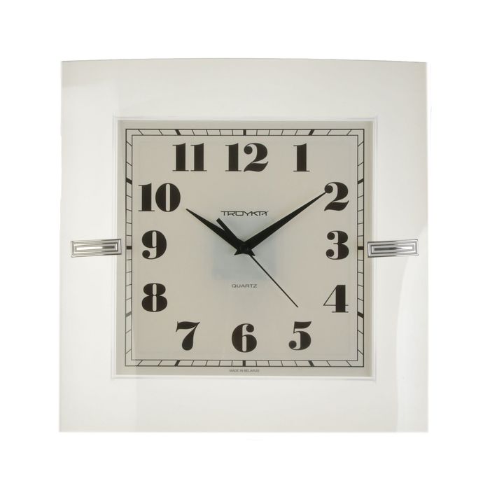 Часы настенные квадратные "Классика", белая рамка, 30х30 см