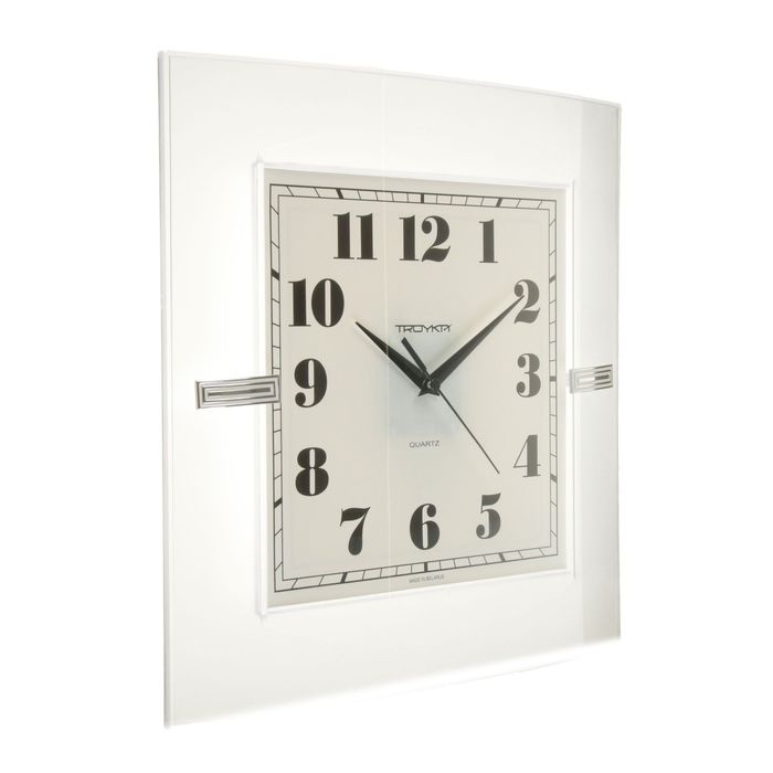 Часы настенные квадратные "Классика", белая рамка, 30х30 см