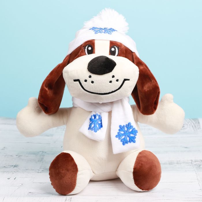 Мягкая игрушка "Собака в шапке", 30 см