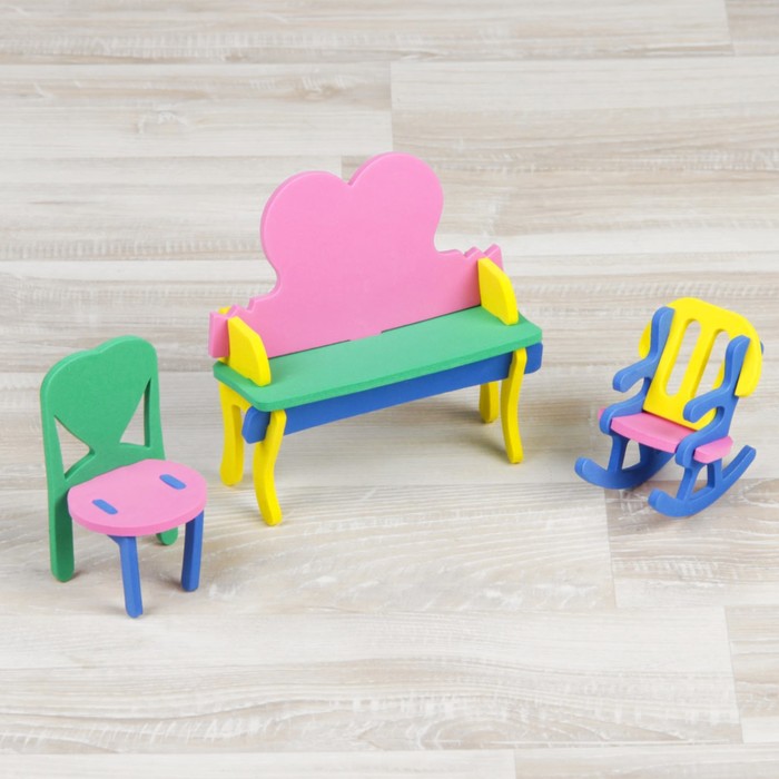 Конструктор "Мягик", кукольная мебель, туалетный столик, цвет МИКС
