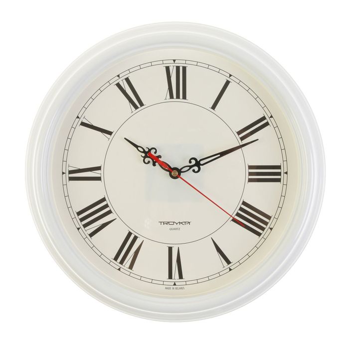 Часы настенные круглые Классика,белый обод, d-31 см