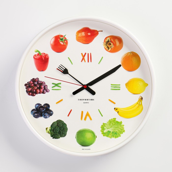 Часы настенные, серия: Кухня, Овощи и фрукты, d=30 см