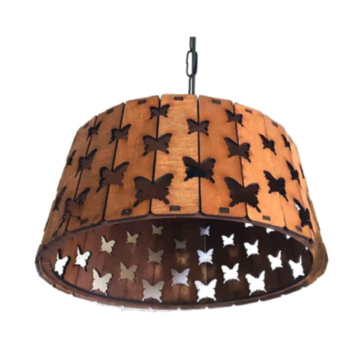 Люстра-подвес деревянная "Бабочки", большая