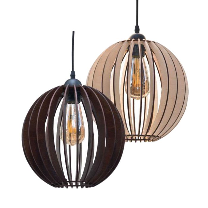 Люстра-подвес деревянная "Калипсо", стиль лофт, микс