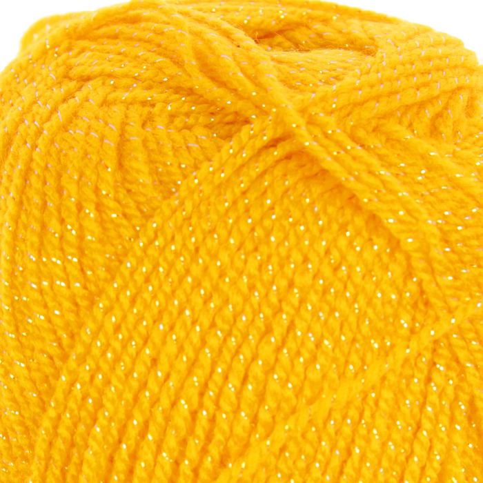 Пряжа "Gold" 92% акрил, 8% металлик 400м/100гр (9047 желтый)