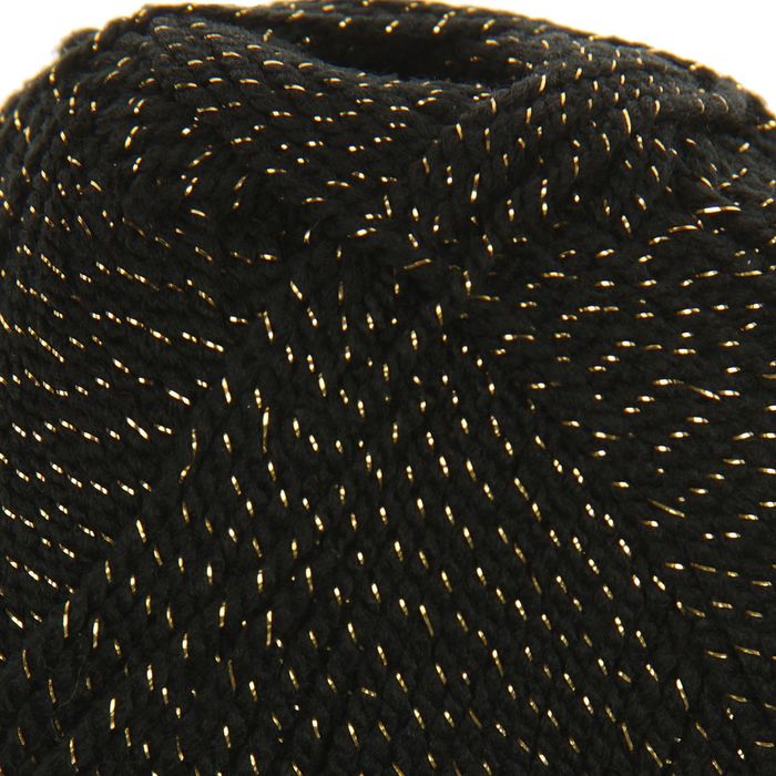 Пряжа "Gold" 92% акрил, 8% металлик 400м/100гр (9004 черный с золотом)
