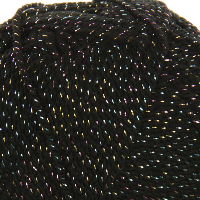 Пряжа "Gold" 92% акрил, 8% металлик 400м/100гр (9034 черный с цветн.люрексом)