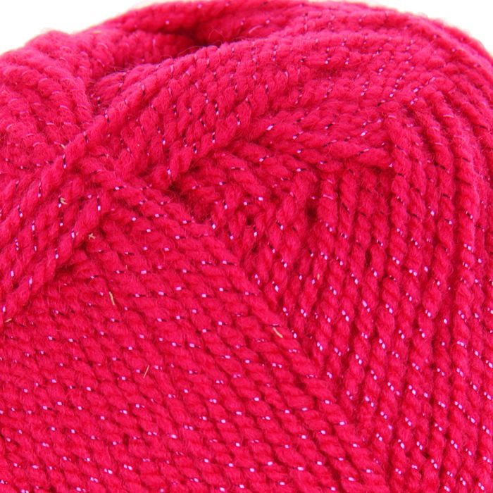Пряжа "Gold" 92% акрил, 8% металлик 400м/100гр (9031 ярко-розовый)