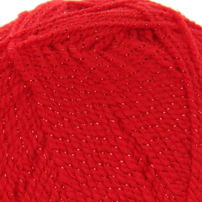 Пряжа "Gold" 92% акрил, 8% металлик 400м/100гр (9352 красный)